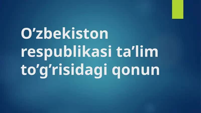 Ta'lim to'g'risida