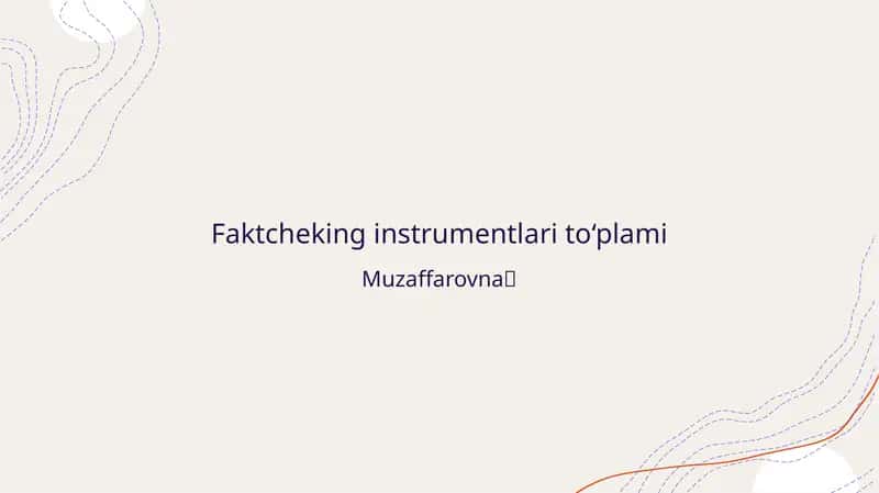 Faktcheking instrumentlari to‘plami