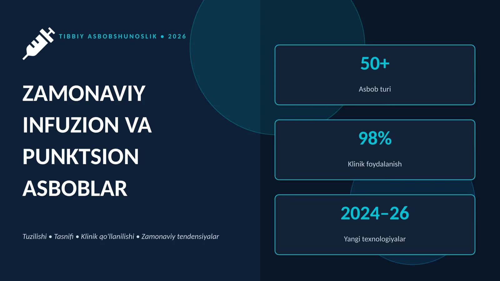 TIBBIY ASBOBSHUNOSLIK • 2026