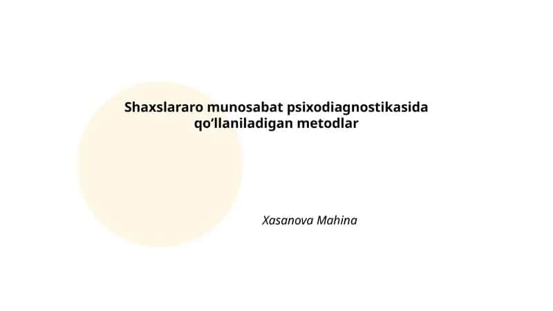 Test metodikasi