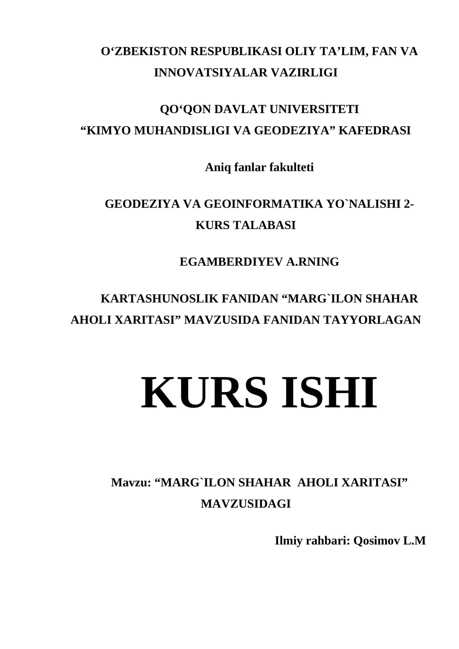 MARG`ILON SHAHAR AHOLI XARITASI KURS ISHI