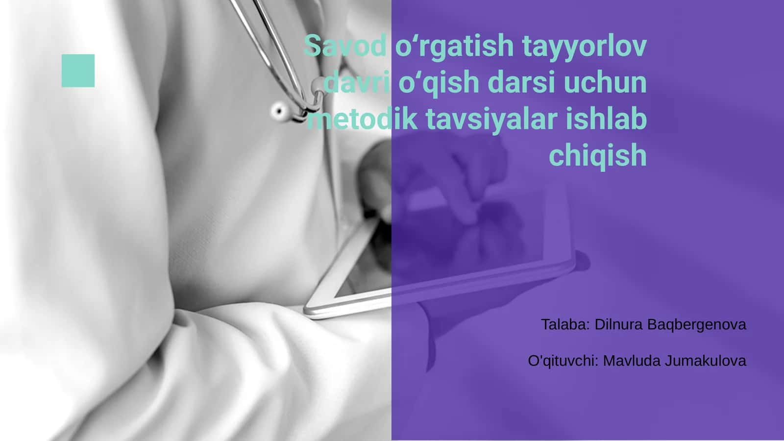 Savod o'rgatish tayyorlov davri o'qish darsi