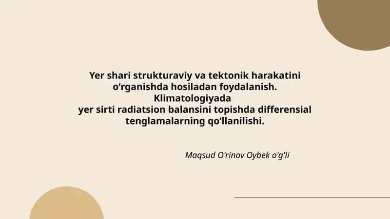 Yer shari strukturaviy va tektonik harakatini oʻrganishda hosiladan foydalanish