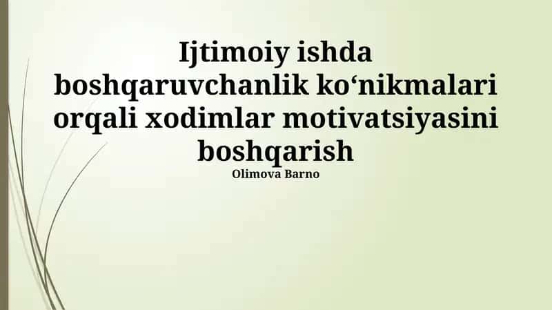 Samarali motivatsiya strategiyasi