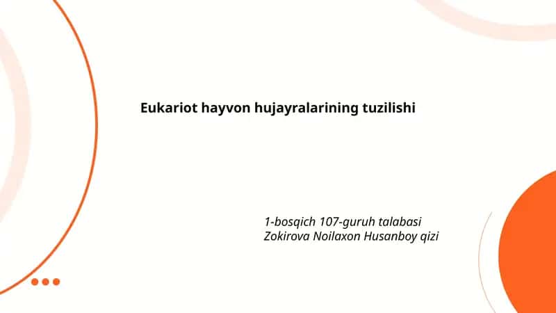Eukariot hayvon hujayralarining tuzilishi