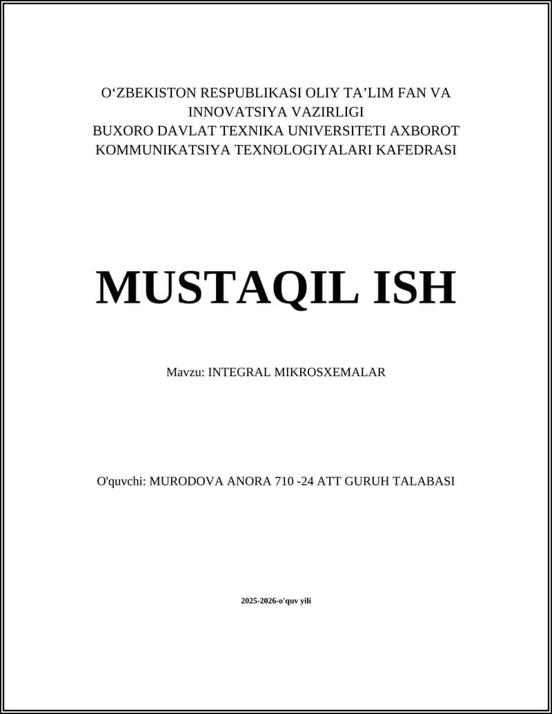 INTEGRAL MIKROSXEMALAR