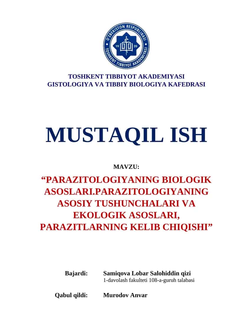 Parazitologiya asoslari