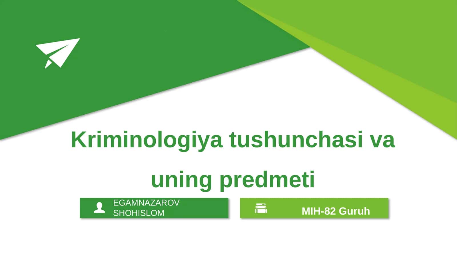 Kriminologiya tushunchasi va uning predmeti