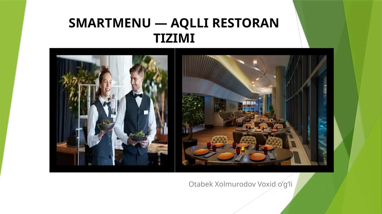 SMARTMENU — AQLLI RESTORAN TIZIMI