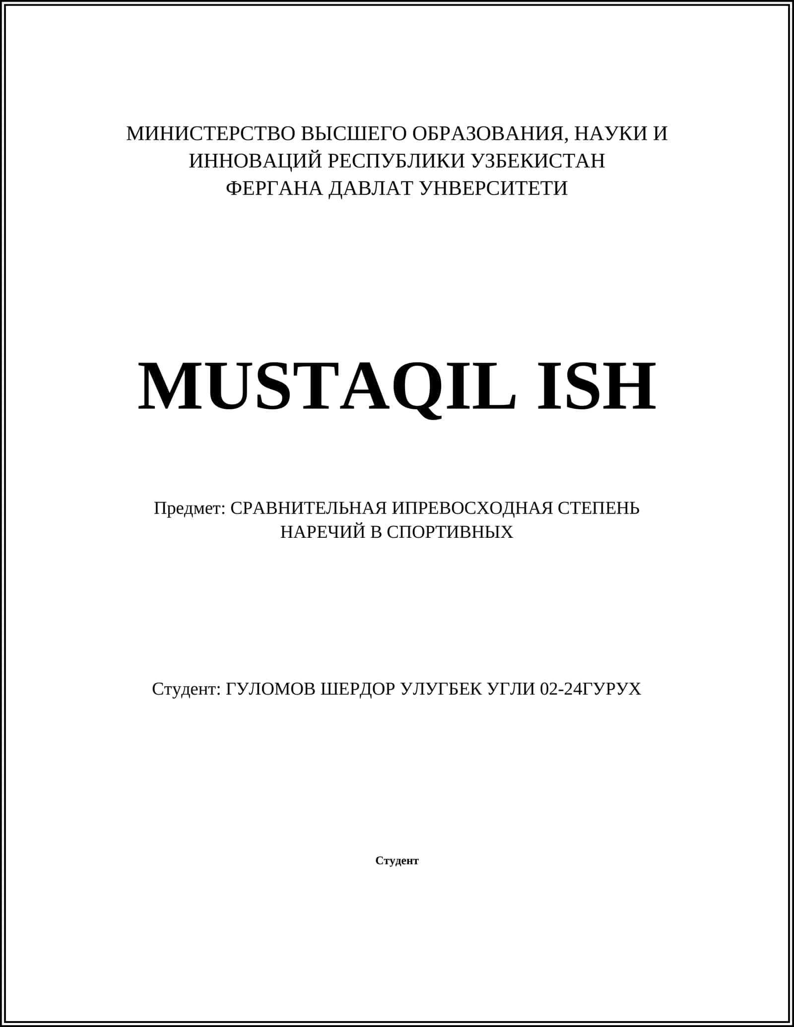 MUSTAQIL ISH