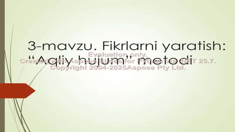 "Aqliy hujum" metodining samarali foydalanishi