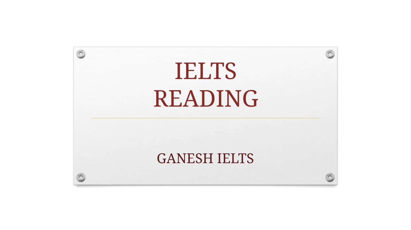 INGLIZ TILI IELTS READING