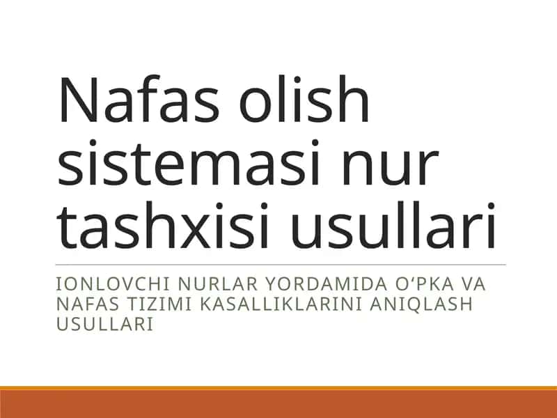 Nafas olish sistemasini tashqil etish