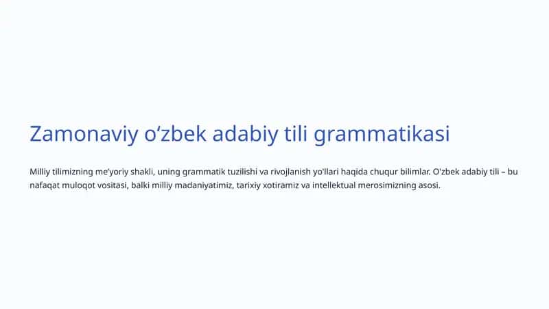 Zamonaviy oʻzbek adabiy tili grammatikasi
