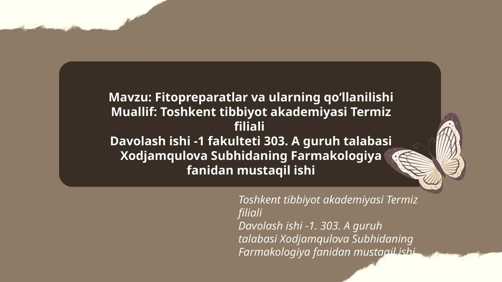 Fitopreparatlar va ularning qoʻllanilishi