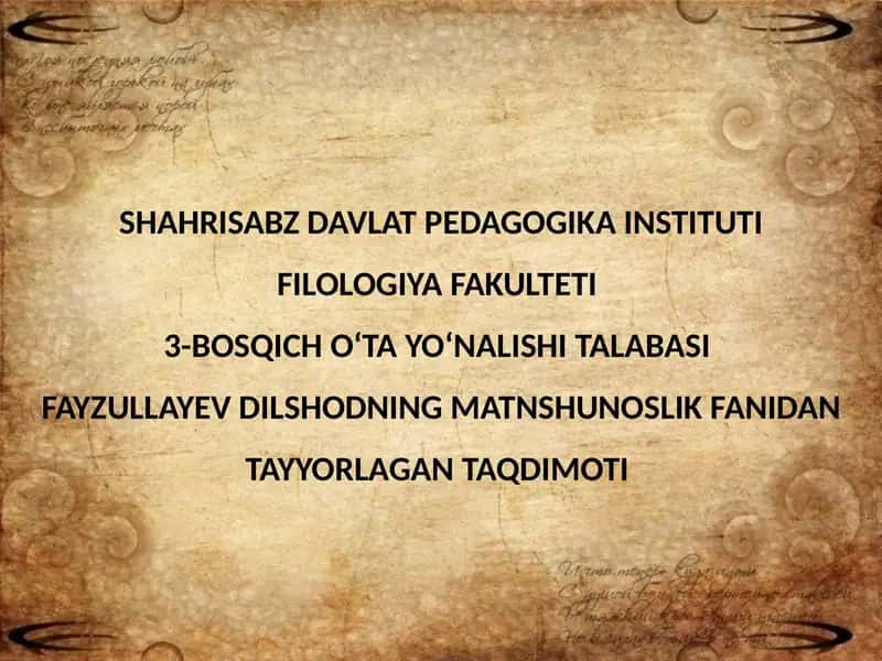 Navoiy devonlari qo'lyozma manbalarining xususiyatlari