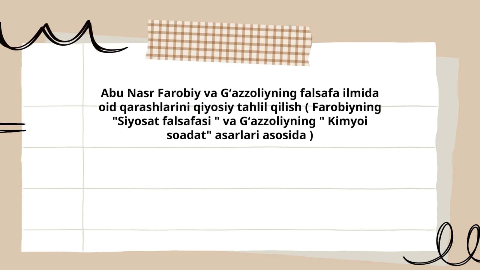 Abu Nasr Farobiy va Gʻazzoliyning falsafa ilmida oid qarashlarini qiyosiy tahlil qilish