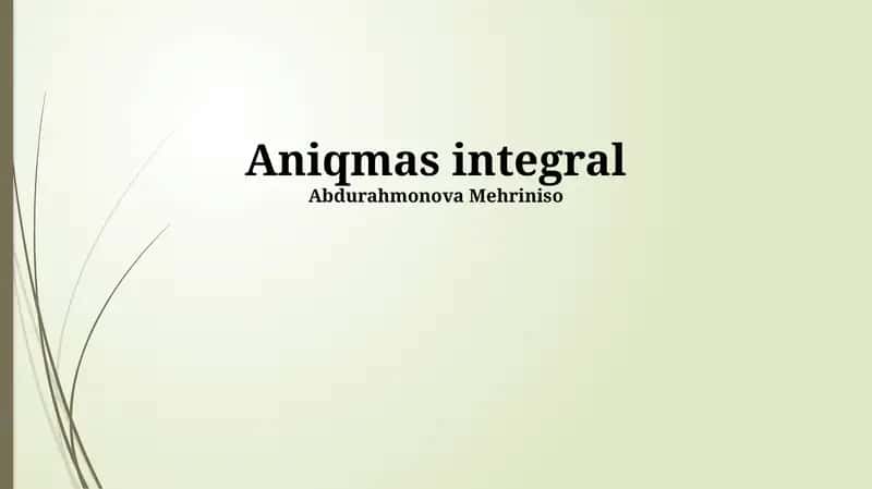 Aniqmas Integral