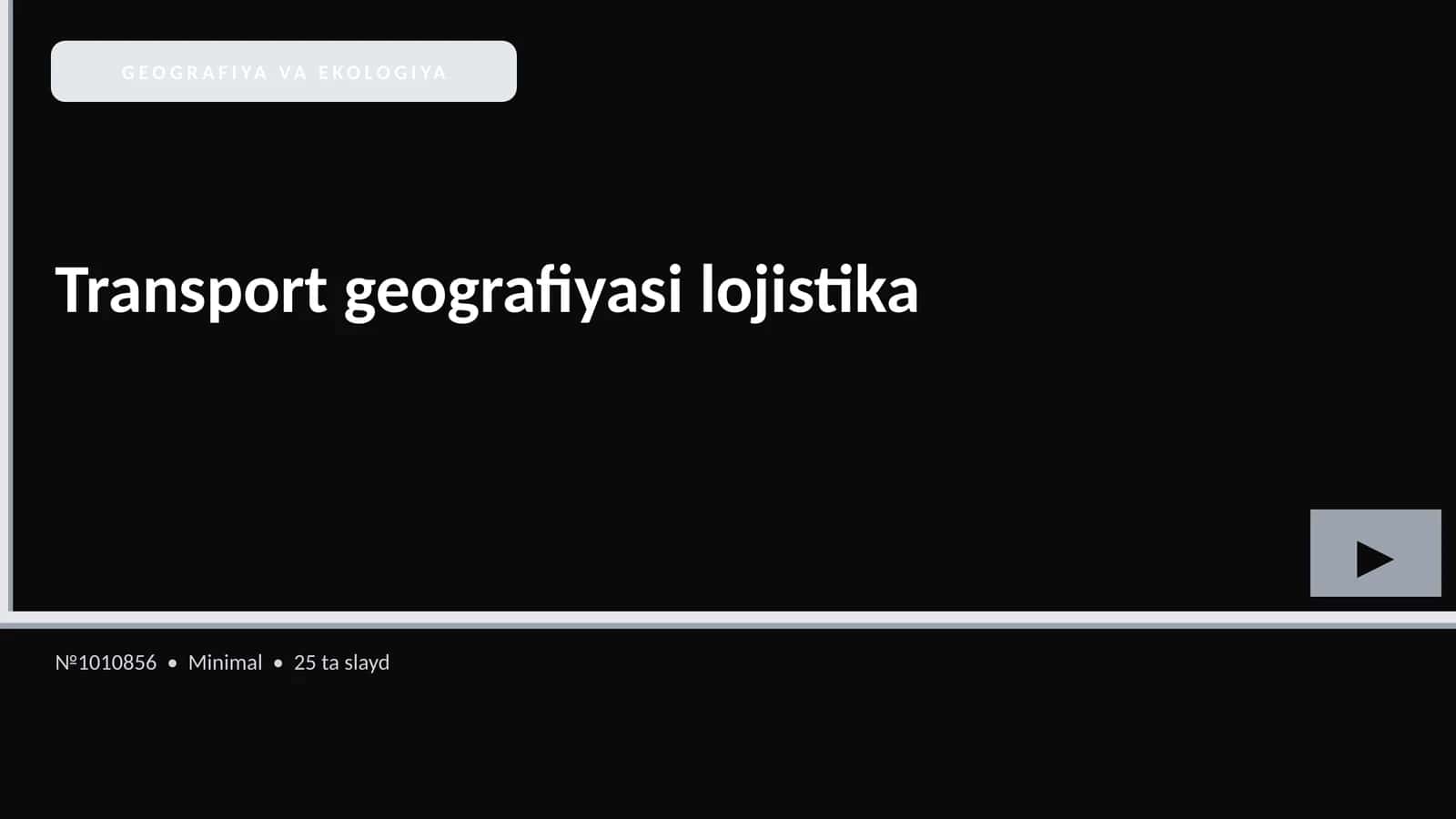 Transport geografiyasi lojistika