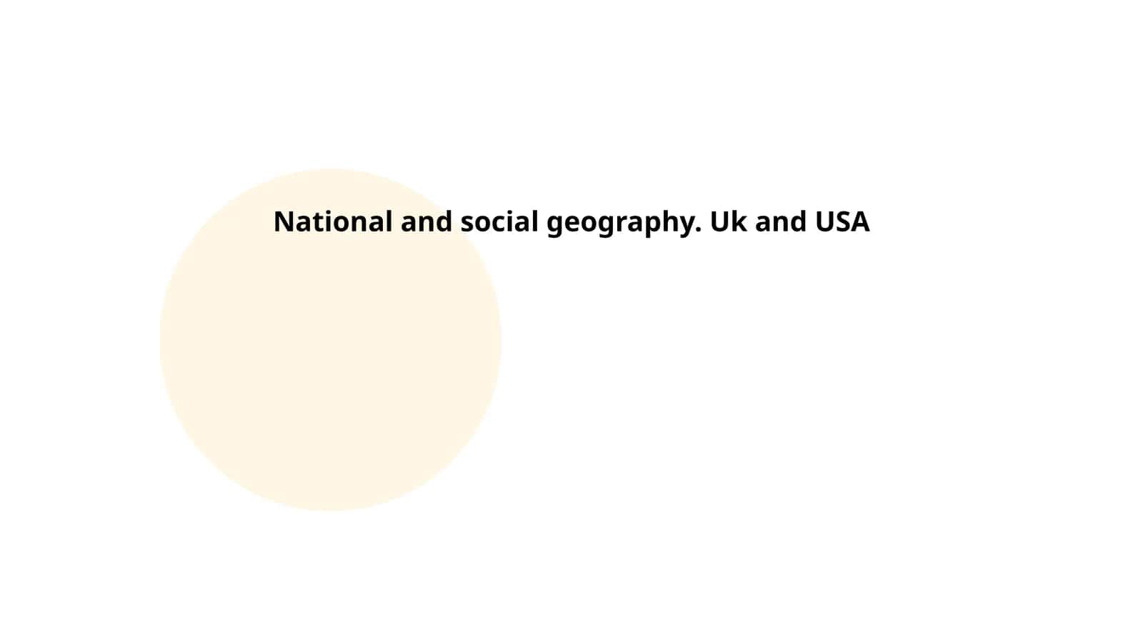 National and social geography: Uk and USA