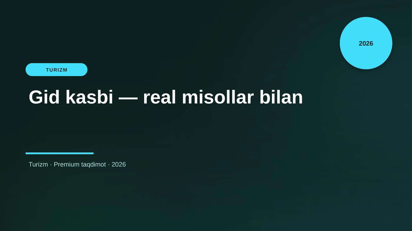Gid kasbi — real misollar bilan
