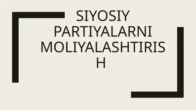 Siyosiy partiyalarni moliyalashtirish