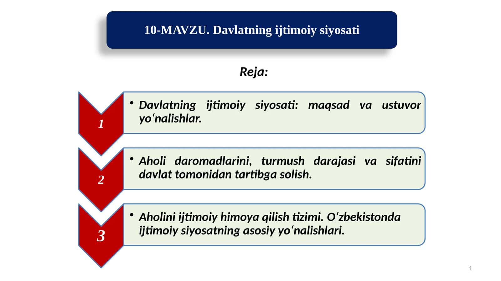 Iqtisodiy siyosatga kirish