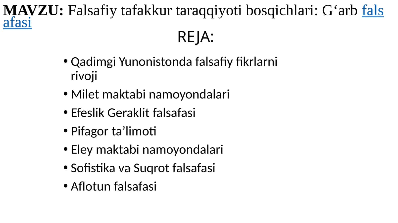 G‘arb falsafasi