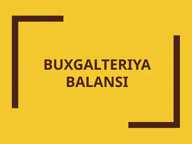 Buxgalteriya Balansi