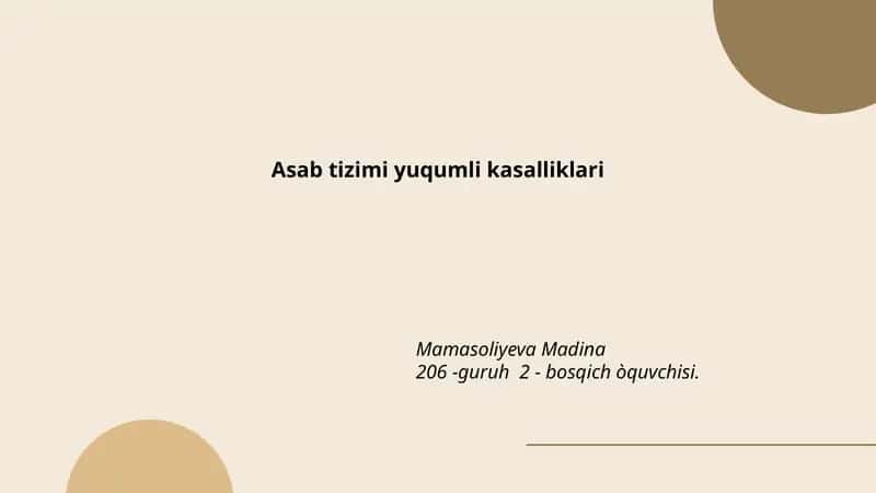 Asab tizimi yuqumli kasalliklari