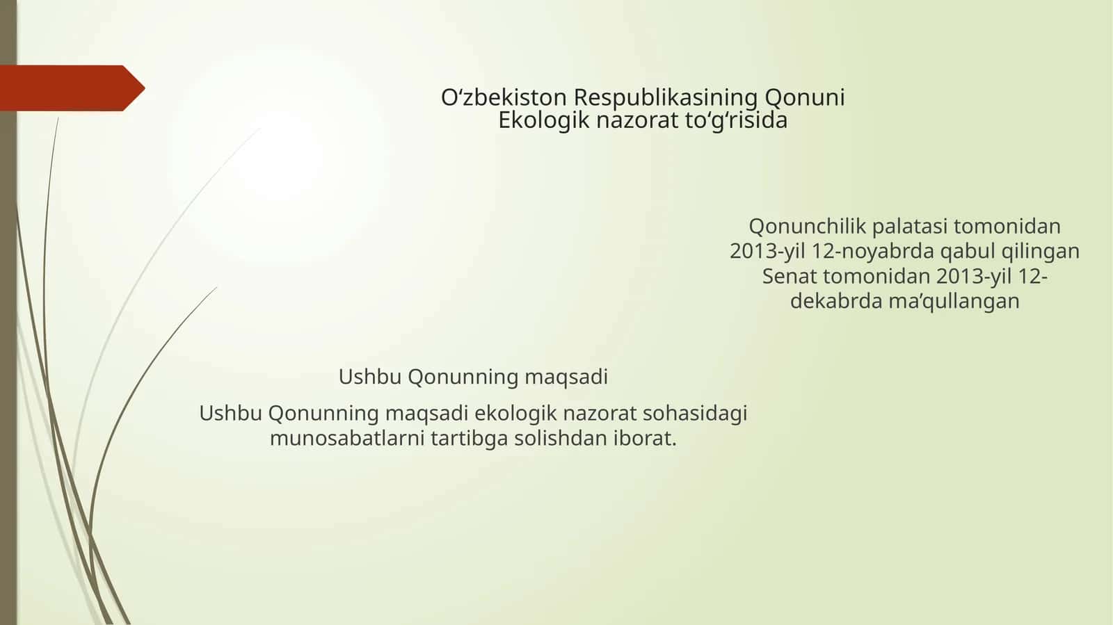 Ekologik nazorat to‘g‘risida