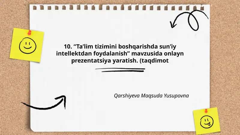 "Ta’lim tizimini boshqarishda sun’iy intellektdan foydalanish"