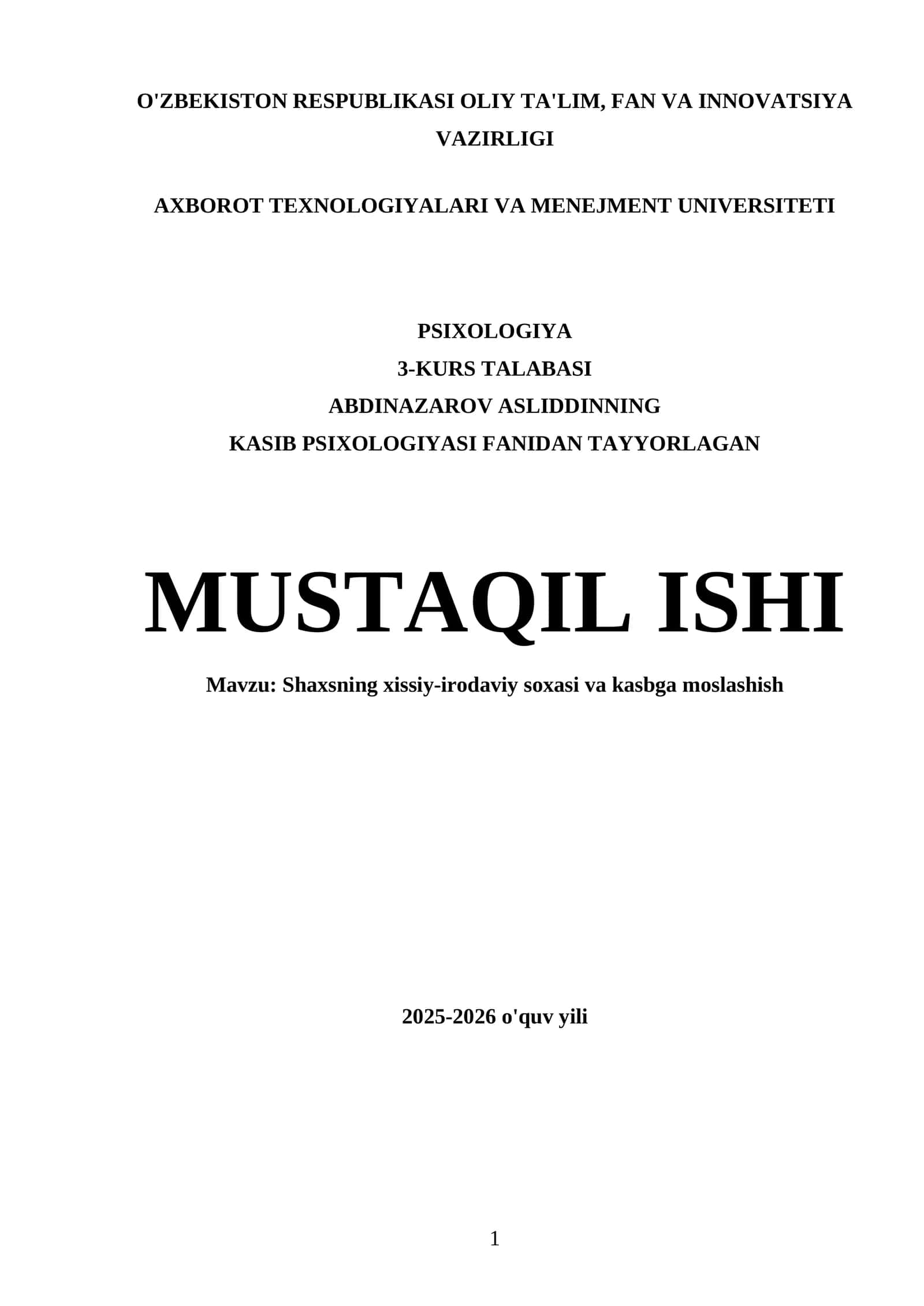 Kasib Psixologiyasi