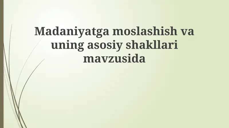 Madaniy moslashuv