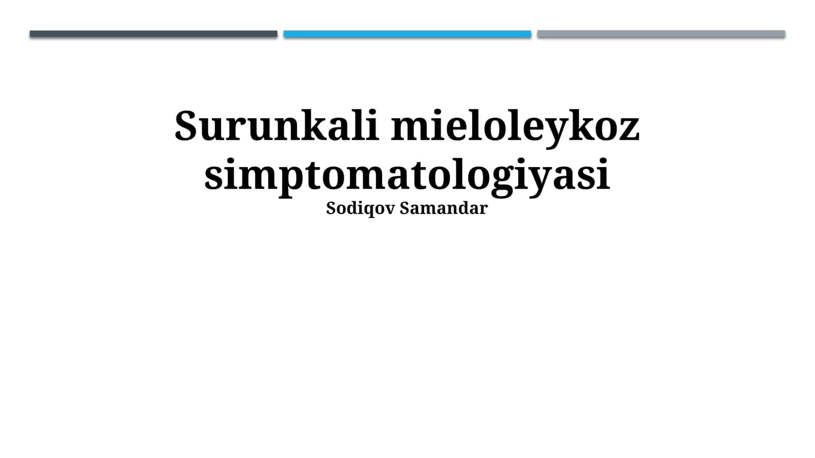 Surunkali mieloleykoz simptomatologiyasi