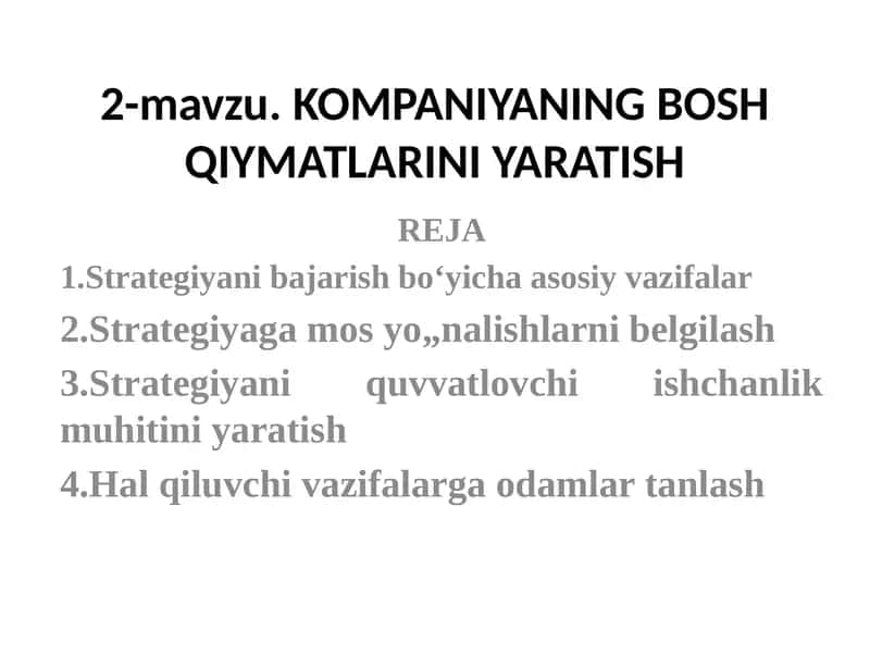 Strategiya yaratish