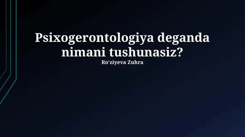 Psixogerontologiya