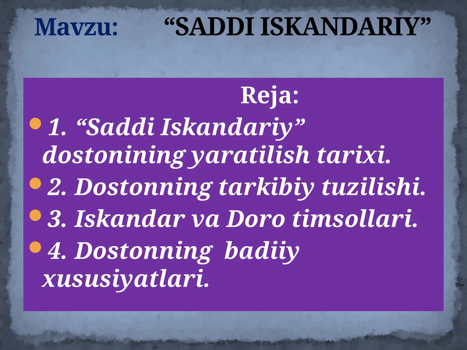 “SADDI ISKANDARIY”