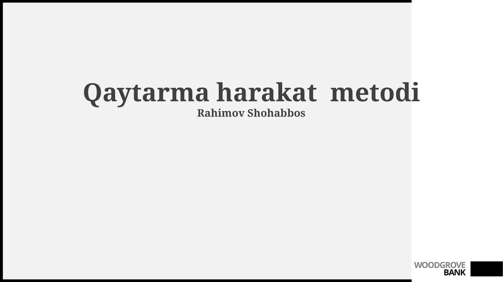 Metodik yondashuvlar