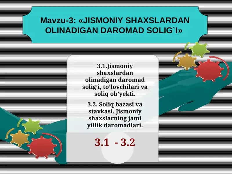 Jismoniy shaxslardan olinadigan daromad solig`i