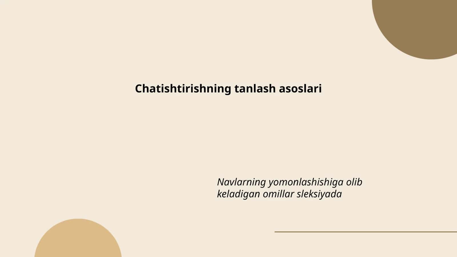 Chatishtirishning tanlash asoslari