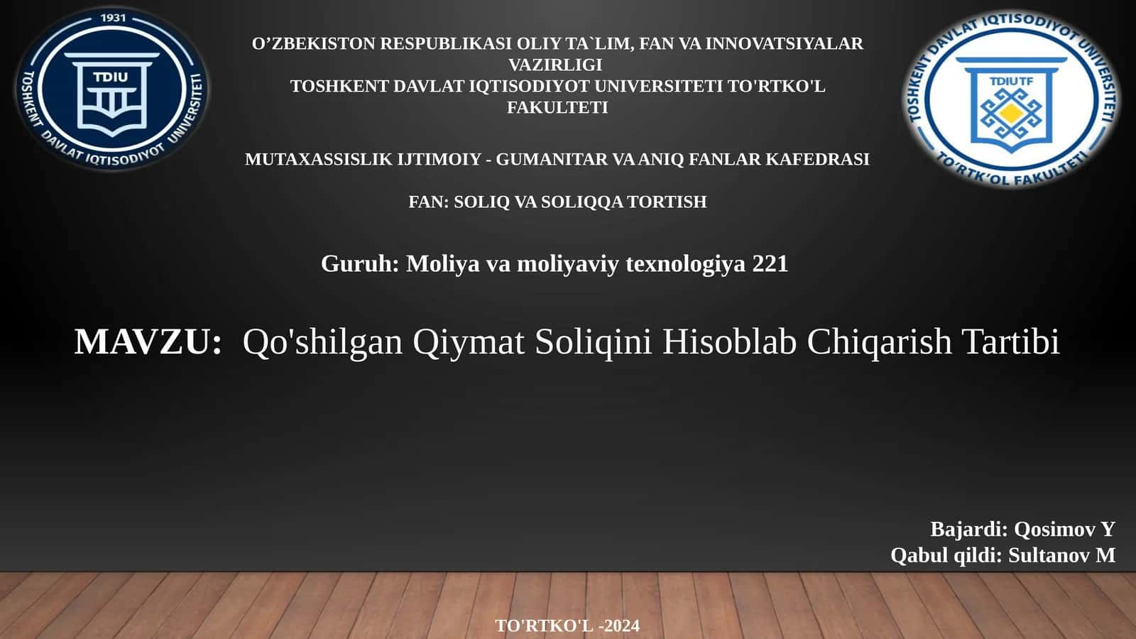 Qo'shilgan Qiymat Soliqini Hisoblab Chiqarish Tartibi