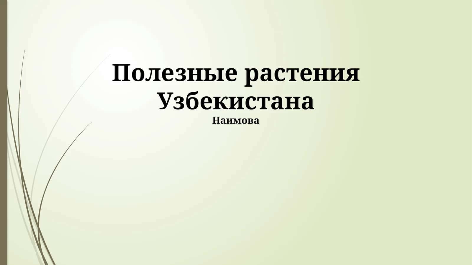 Полезные растения Узбекистана