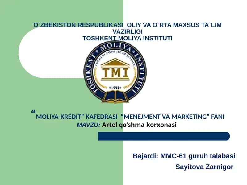 Artel qo’shma korxonasi