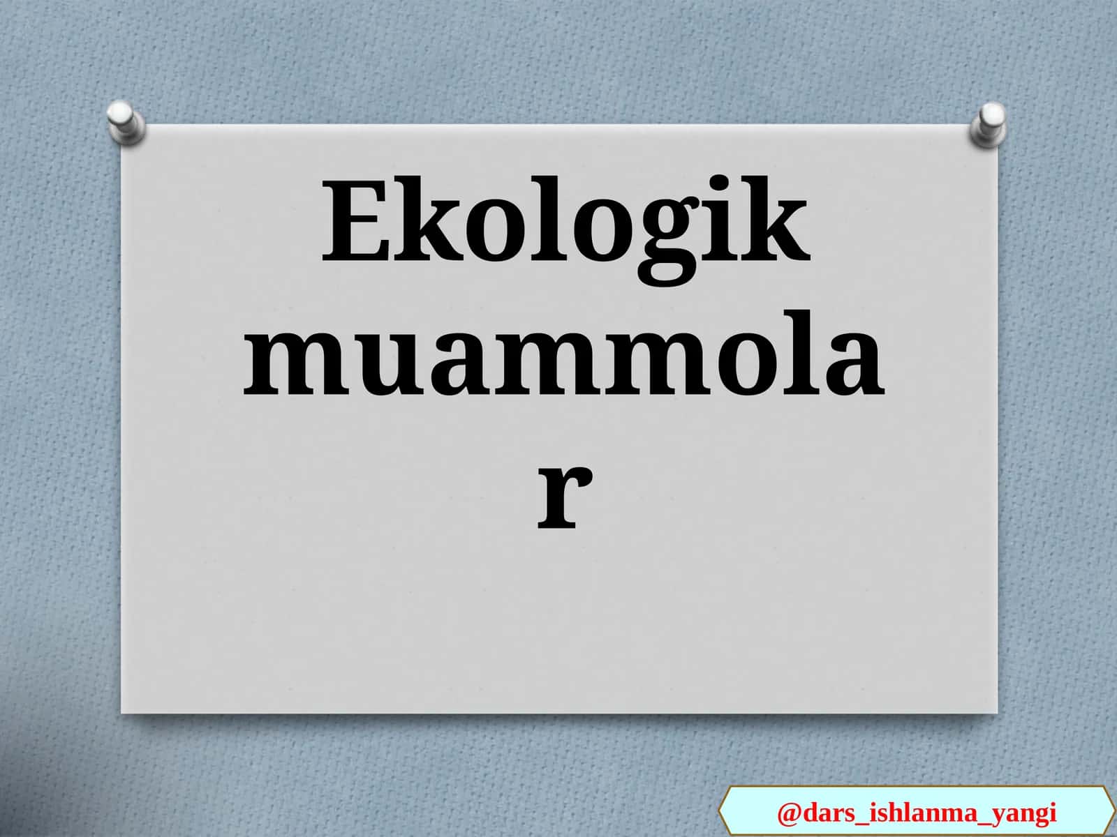 Ekologik muammolar