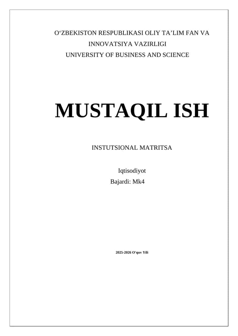 Institutsional Matritsa