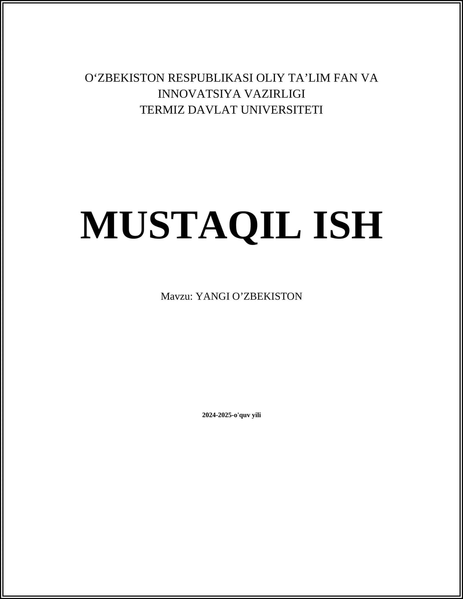Yangi O'zbekiston g'oyasi