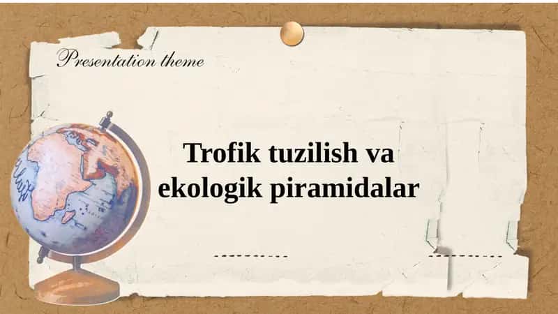 Trofik tuzilish va ekologik piramidalar