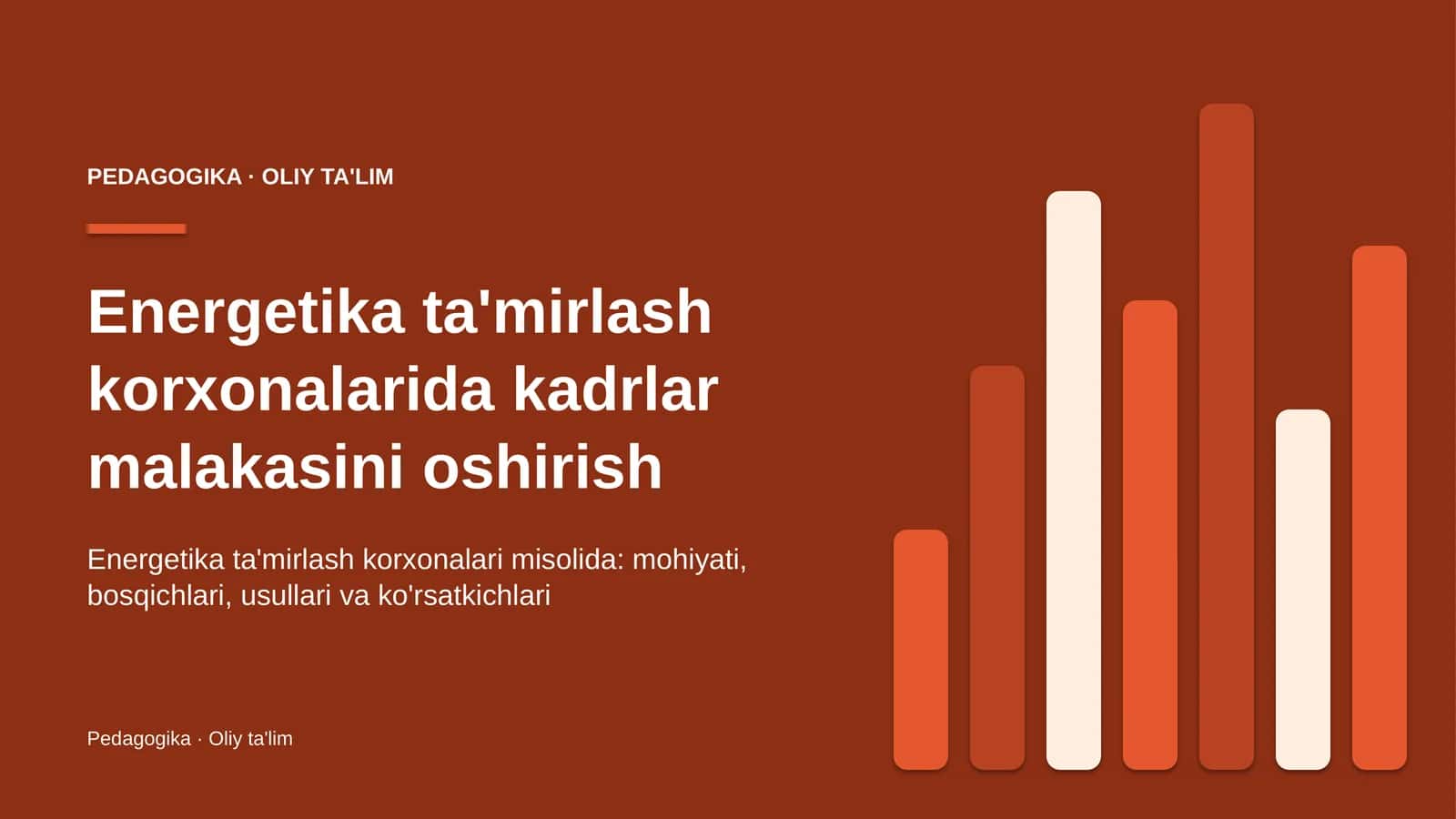 energetika ta'mirlash korxonalarida kadrlar malakasini oshirish 2309