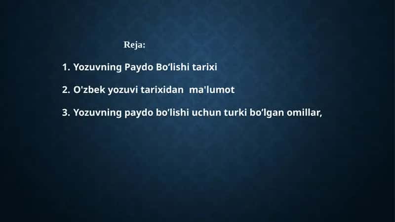 Yozuvning Paydo Bo‘lishi tarixi